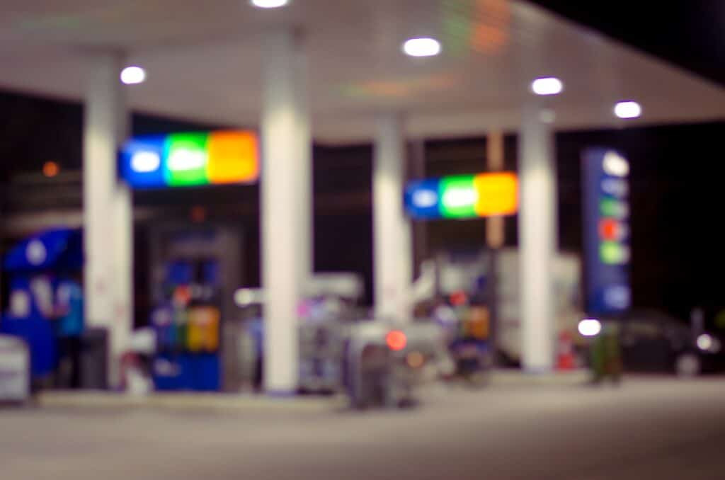 Blurring the gas station at night